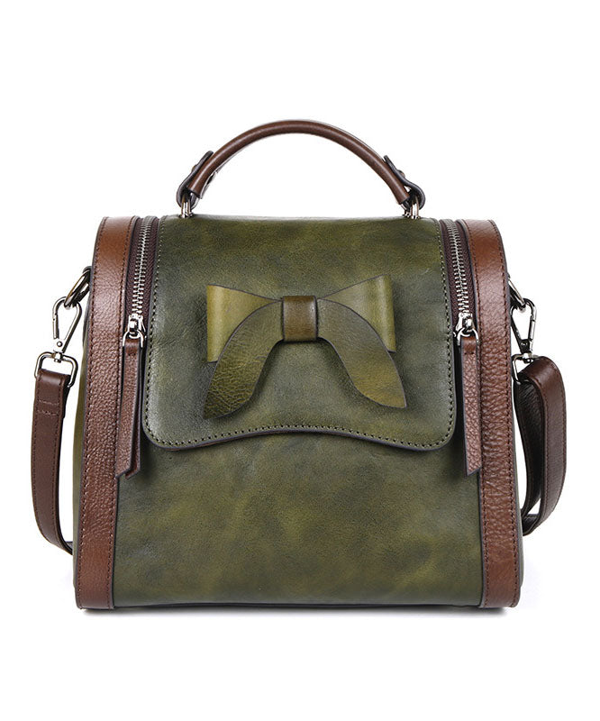 Dam Elegant Kalvläder Handväska med Zip-up Stängning och Inuti Fickor