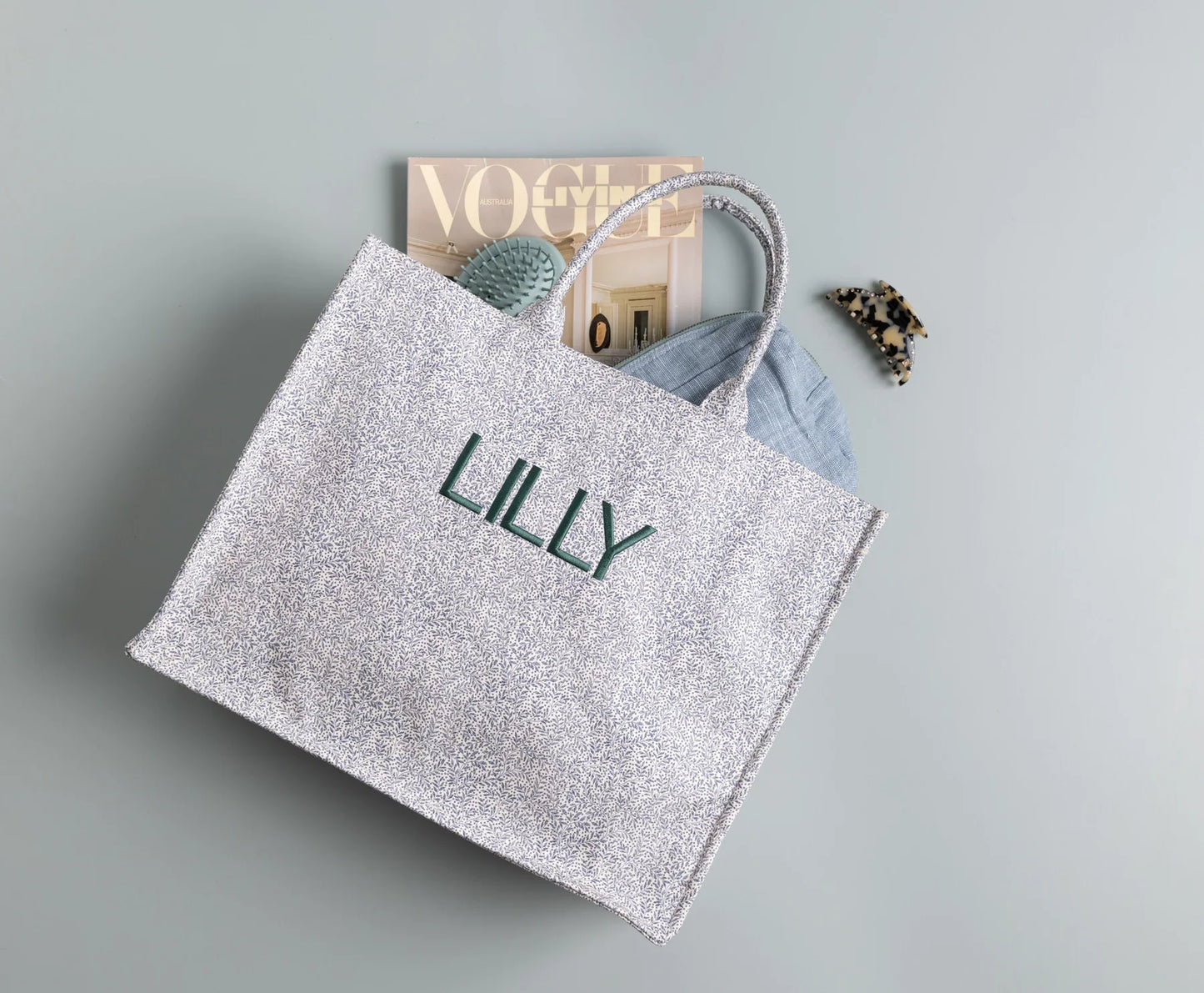 Dam Elegant Bomull Stoffveske med Stort Hovedrom