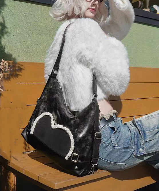 Damen Mångsidig Faux Läder Messengerväska med Dragkedja