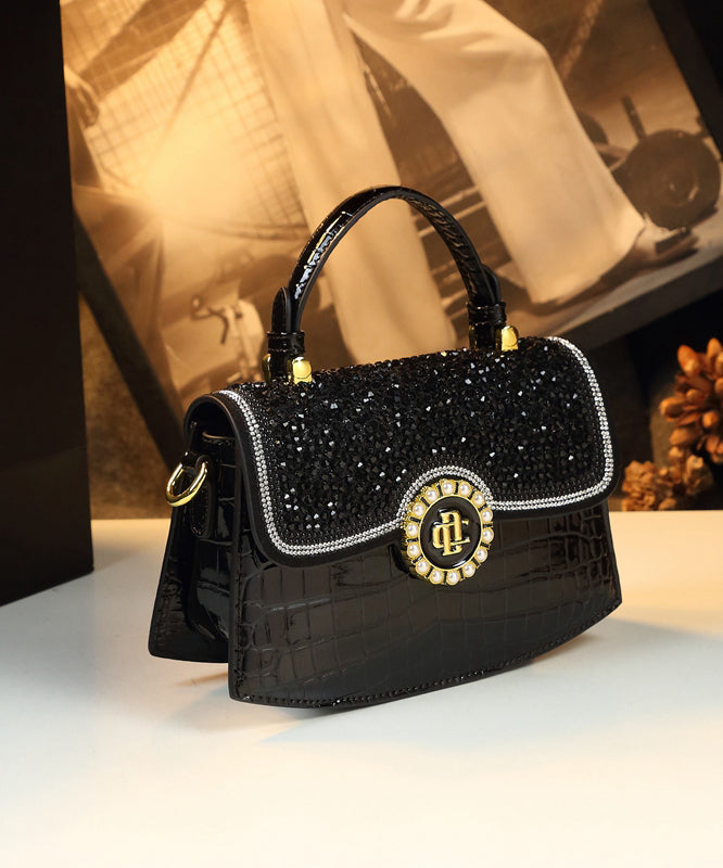 Dam Chic Kalvläder Väska med Zircon Detaljer för Organiserad Förvaring