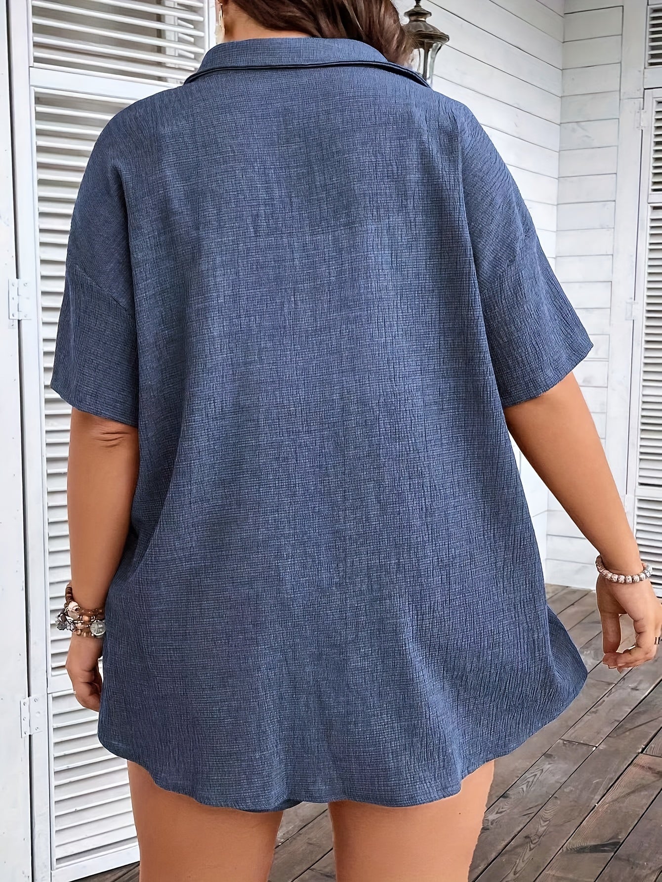 Dam Set med Knäppningsskjorta och Shorts