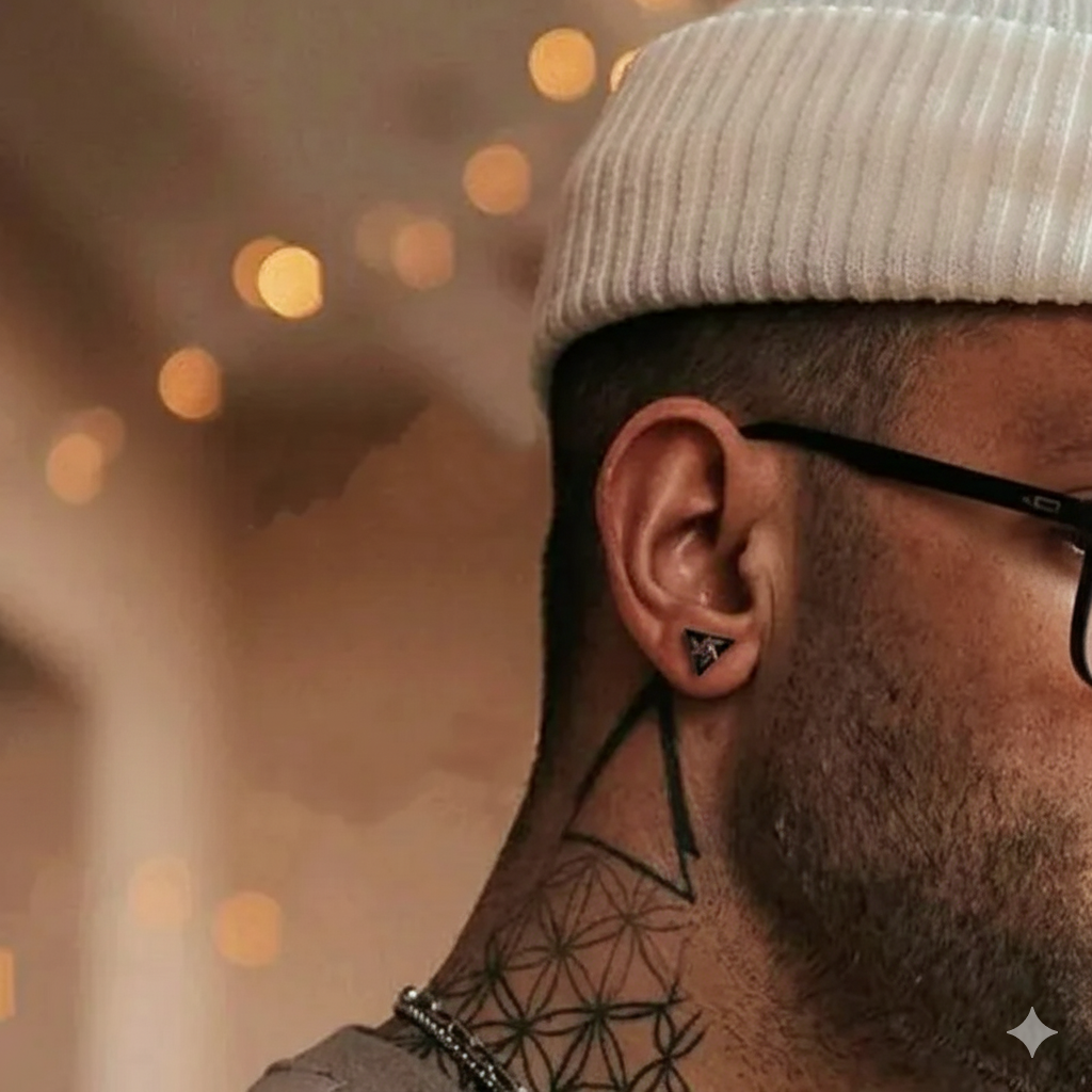 Herr triangelörhängen med minimalistisk design 3