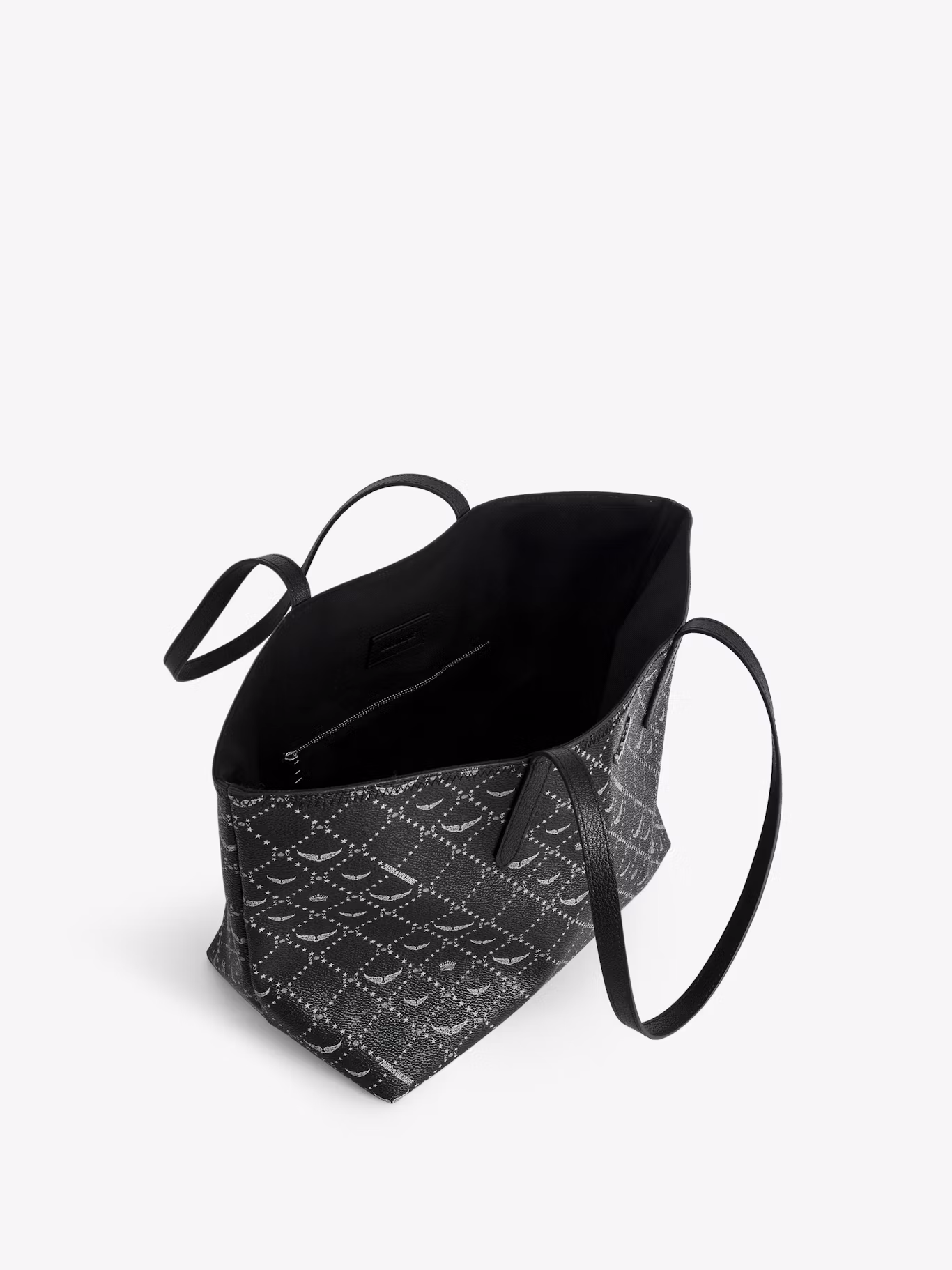 Dame Elegant Belagt Duk Handleveske med Indre Glidelåslomme