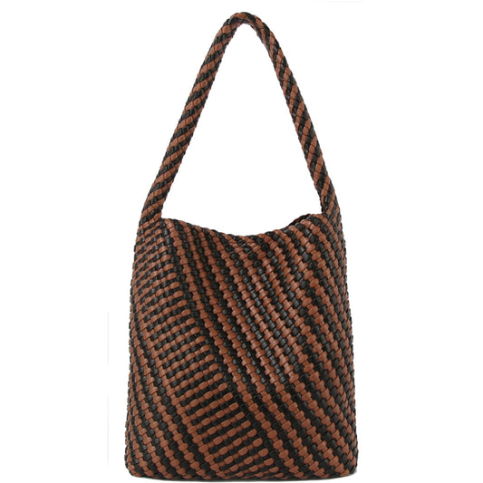 Dam Elegant Flettet Polyester Hobo Taske med Justerbar Rem