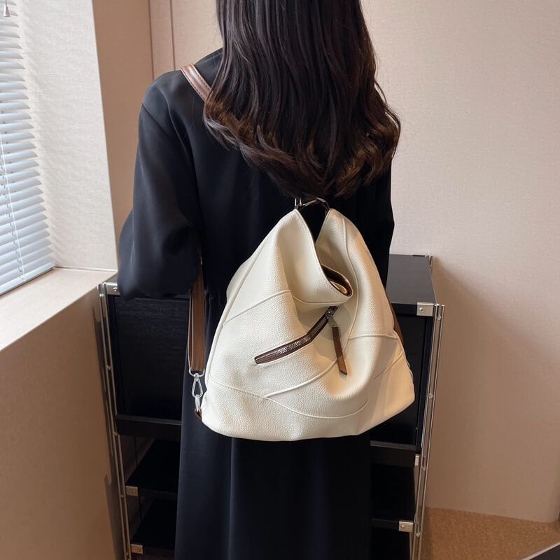 Dam Snygg Syntetisk Läder Axelväska med Justerbara Bäralternativ