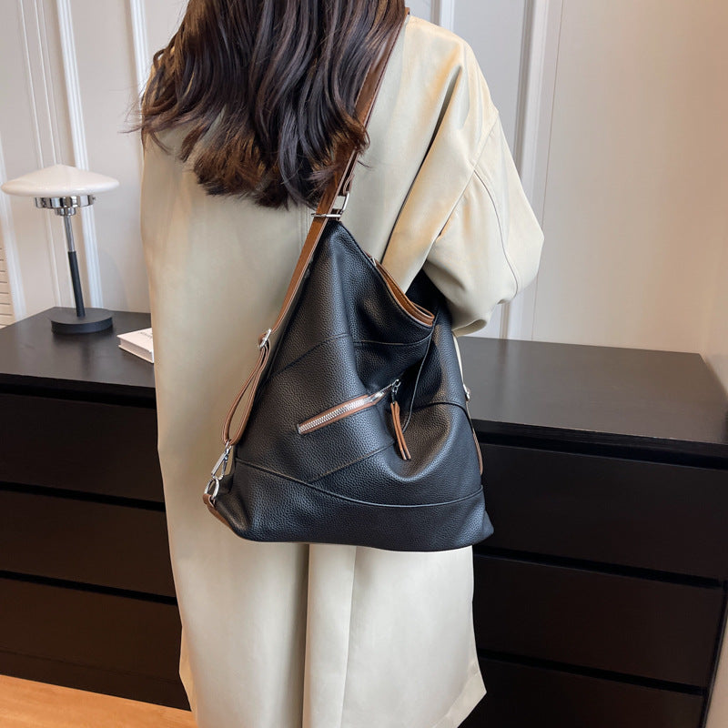 Dam Snygg Syntetisk Läder Axelväska med Justerbara Bäralternativ