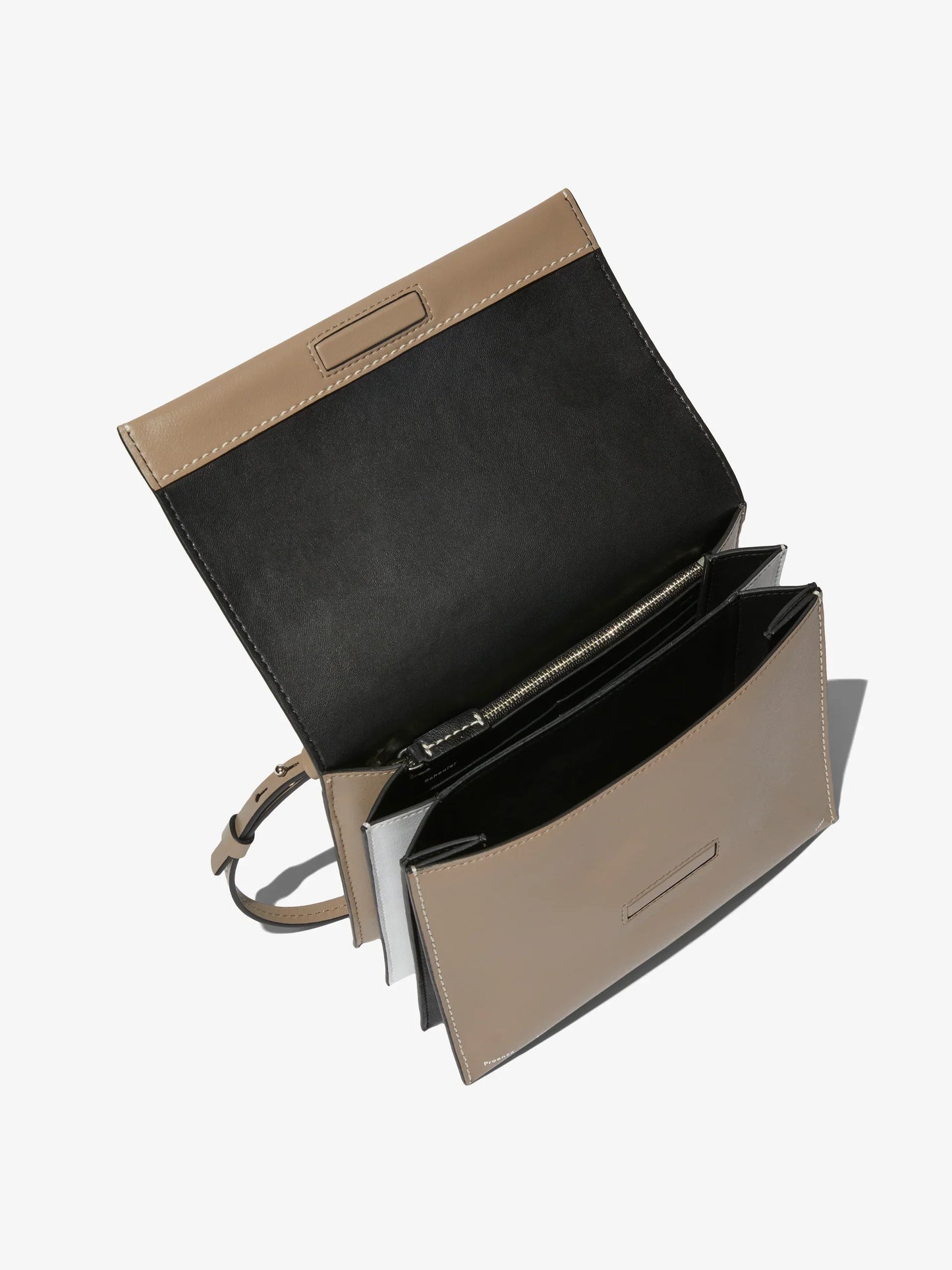 Dam Elegant Slät Läder Väska med Justerbar Axelrem och Tre Rum