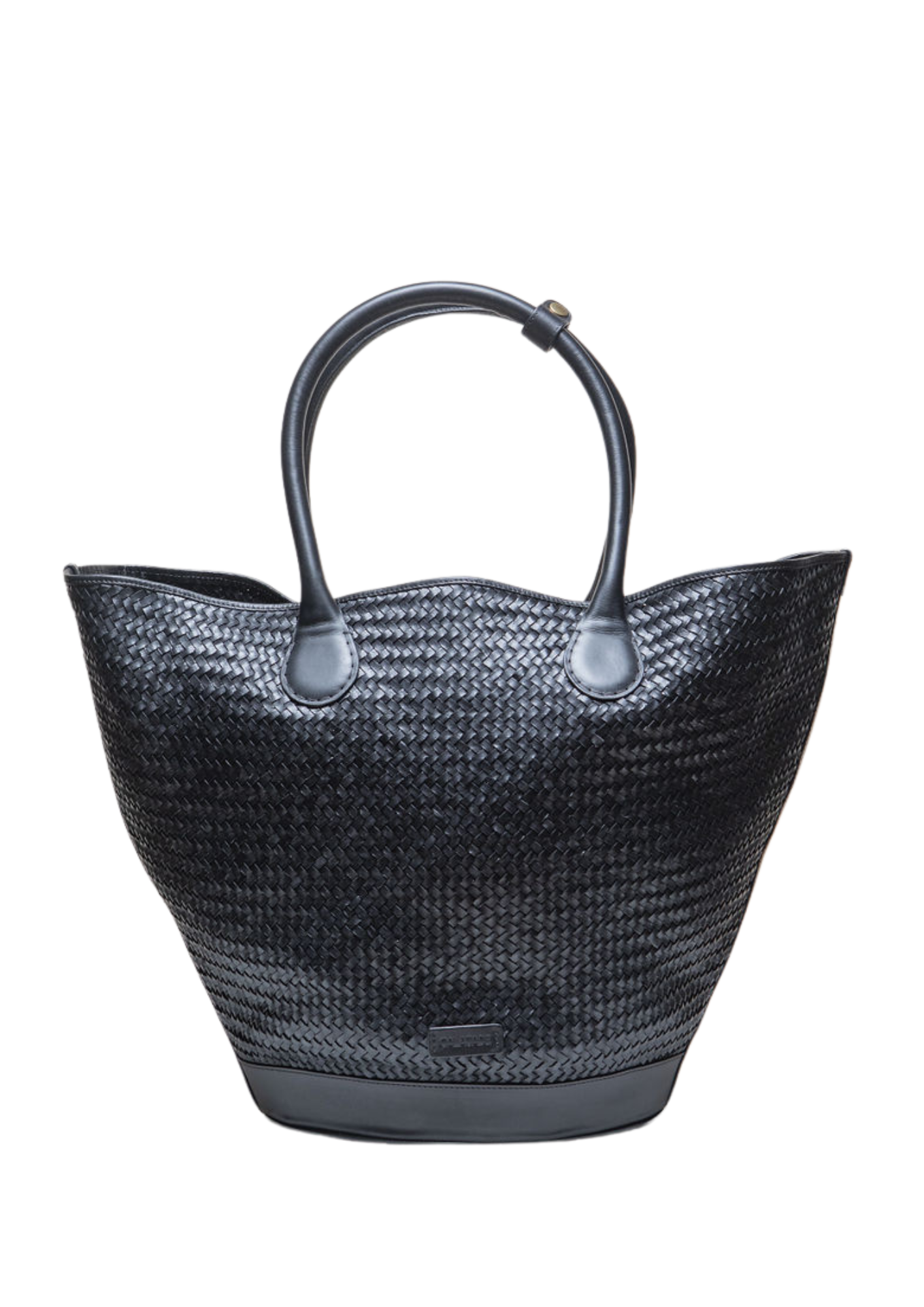 Damernas Trendig Handvävd Läderhandväska med Avtagbar Rem och Rymligt Huvudfack