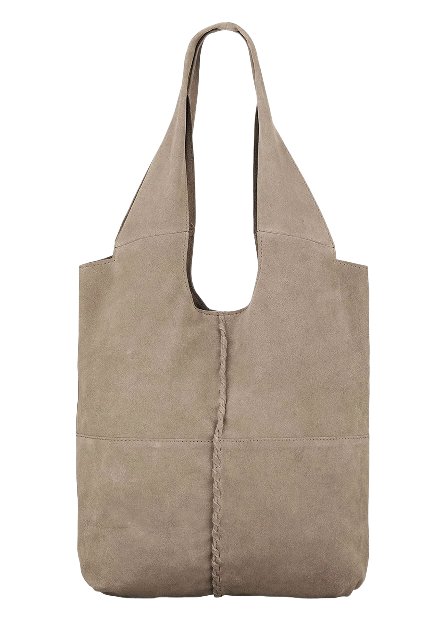 Dam Boho-inspirerad Mocka Väska med Magnetisk Stängning och Långa Handtag