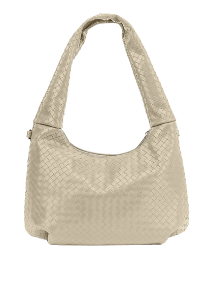 Dam Flätad Polyester Handväska med Avtagbar Rem och Inre Fickor