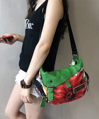 Dam Stor Denimväska med Etnisk Stil och Dragkedja