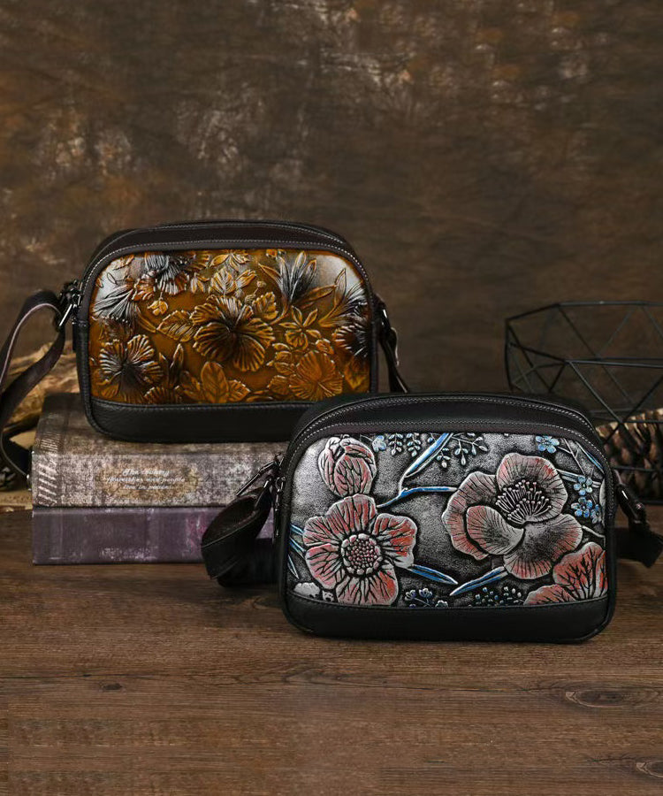 Dam Elegant Kalvläder Handväska med Dragkedja och Flera Fickor