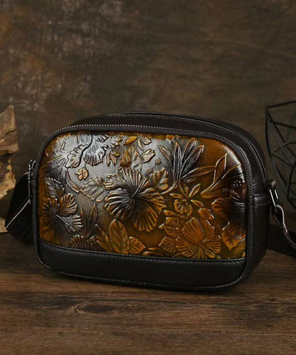 Dam Elegant Kalvläder Handväska med Dragkedja och Flera Fickor