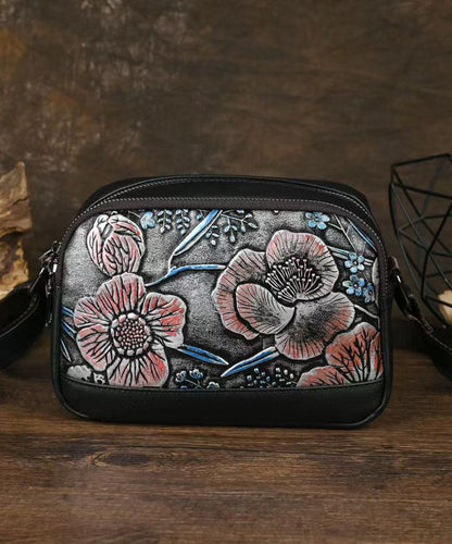 Dam Elegant Kalvläder Handväska med Dragkedja och Flera Fickor