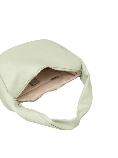 Dam Trendig Flätad Axelväska i PU med Dragkedja och Intern Blixtlåsficka