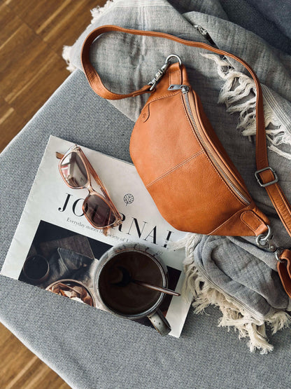 Damens Elegant Mjuk Läder Bumbag med Justerbar Rem