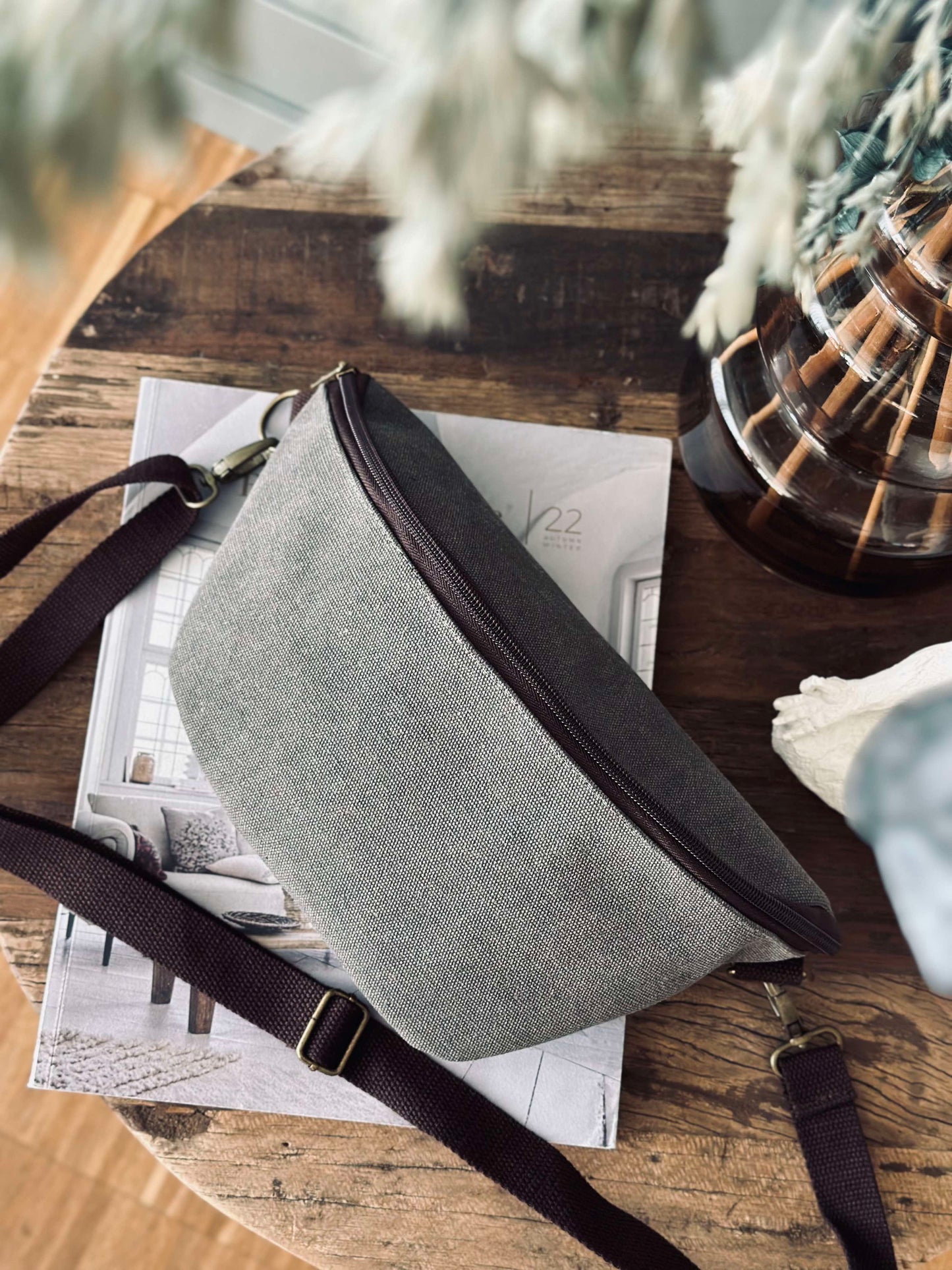 Unisex Klassisk Naturduk Bumbag med Justerbar Rem