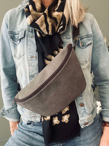 Unisex Klassisk Naturduk Bumbag med Justerbar Rem