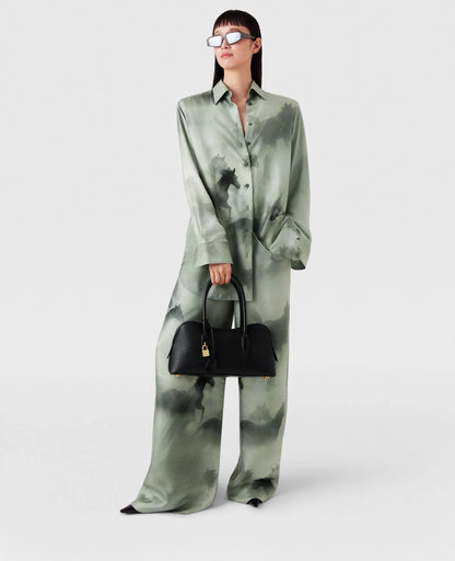 Dam Skulptural Eco Vänlig Handväska med Logotyp Hänglås