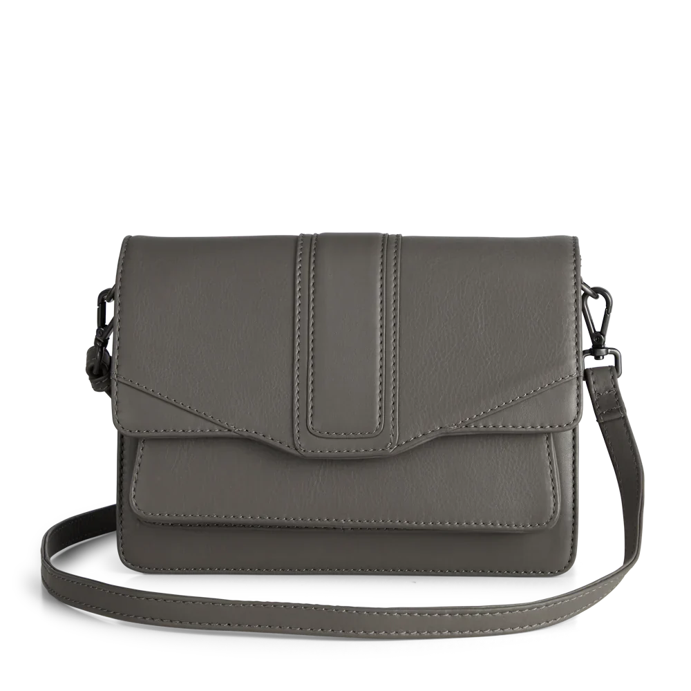 Dam Elegant Läder Crossbody Väska med Justerbar Rem och Inre Blixtlåsficka