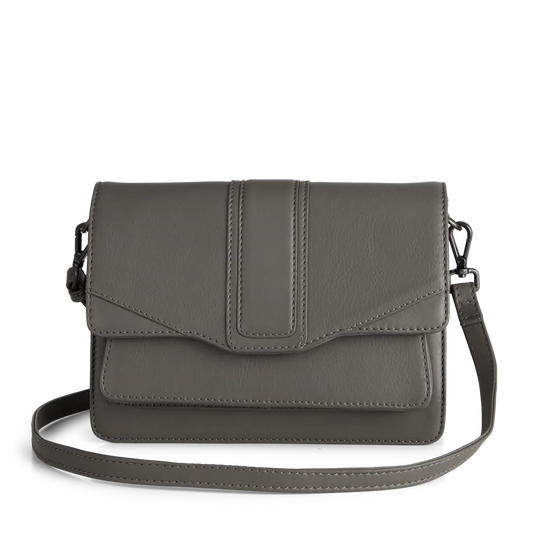 Dam Elegant Läder Crossbody Väska med Justerbar Rem och Inre Blixtlåsficka