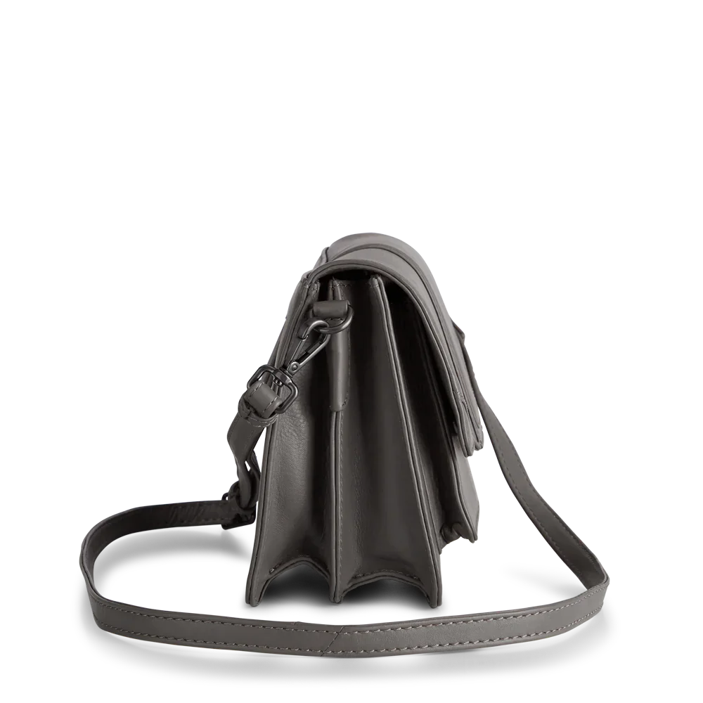 Dam Elegant Läder Crossbody Väska med Justerbar Rem och Inre Blixtlåsficka