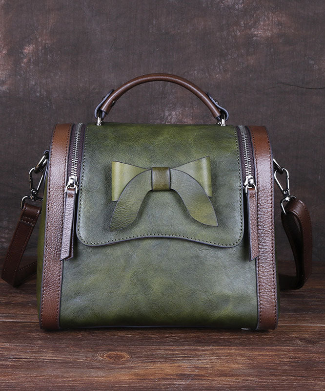 Dam Elegant Kalvläder Handväska med Zip-up Stängning och Inuti Fickor