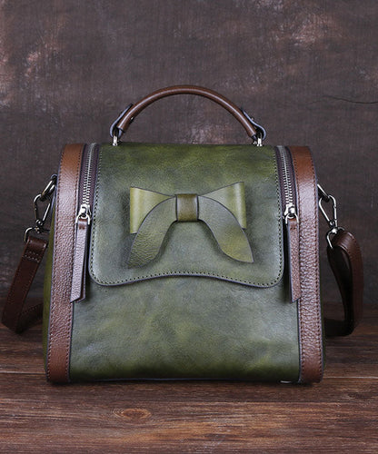 Dam Elegant Kalvläder Handväska med Zip-up Stängning och Inuti Fickor