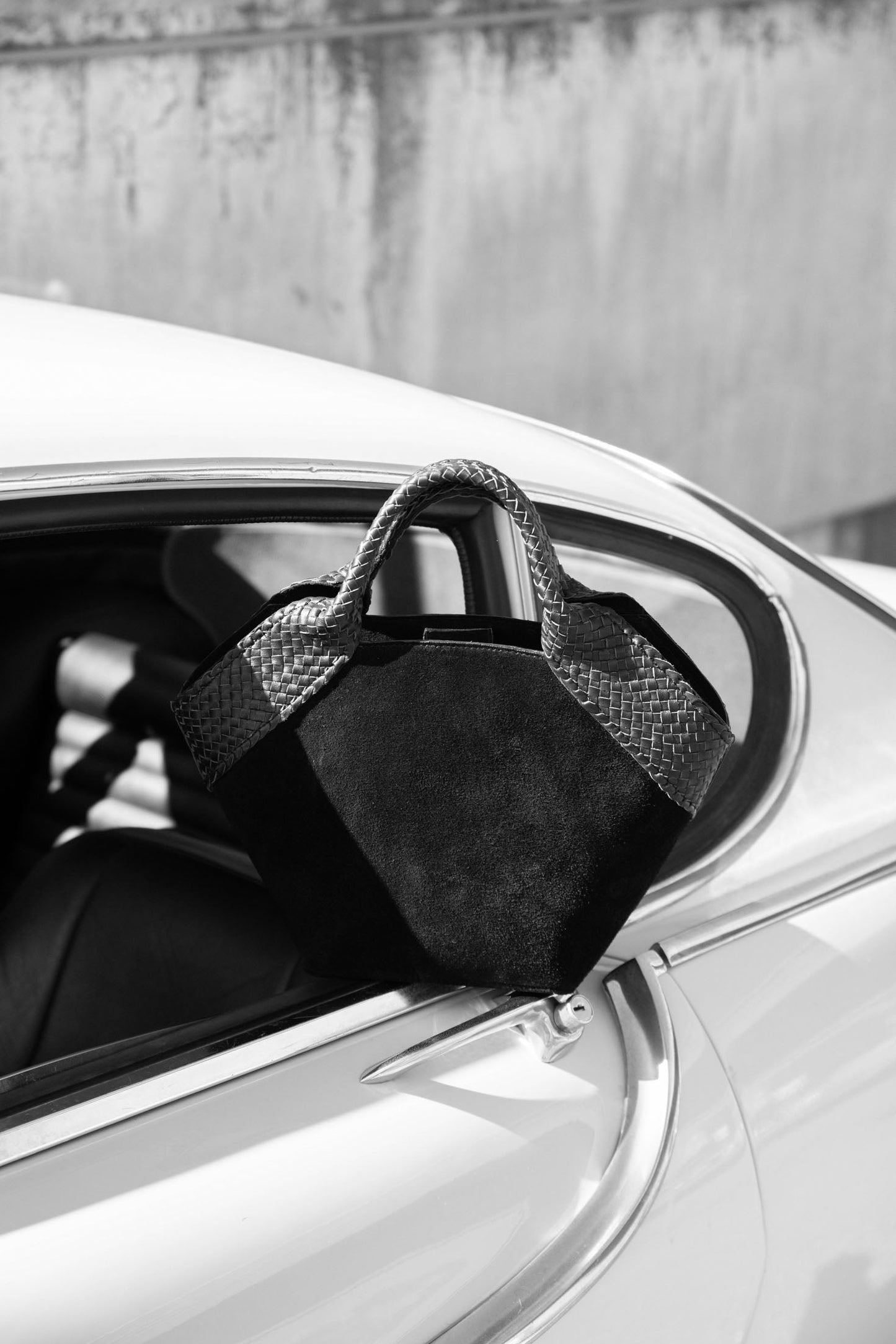 Dam Elegant Mocka Väska med Flätade Handtag och Axelrem