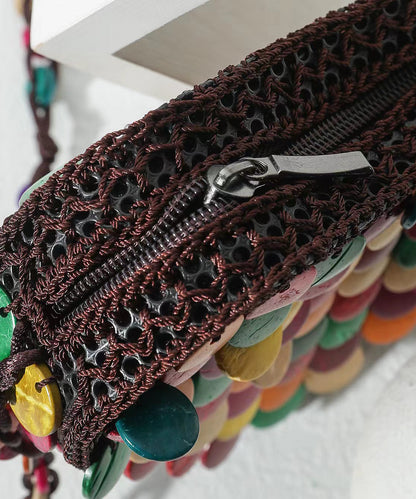 Damernas Handgjorda Trätyg Korsväska med Diagonal Design