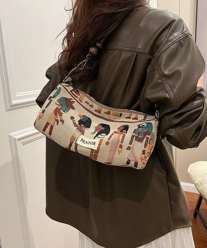 Dame Bohemsk Jacquard Skulderveske med Justerbare Stropper og Flere Rom