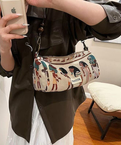 Dame Bohemsk Jacquard Skulderveske med Justerbare Stropper og Flere Rom