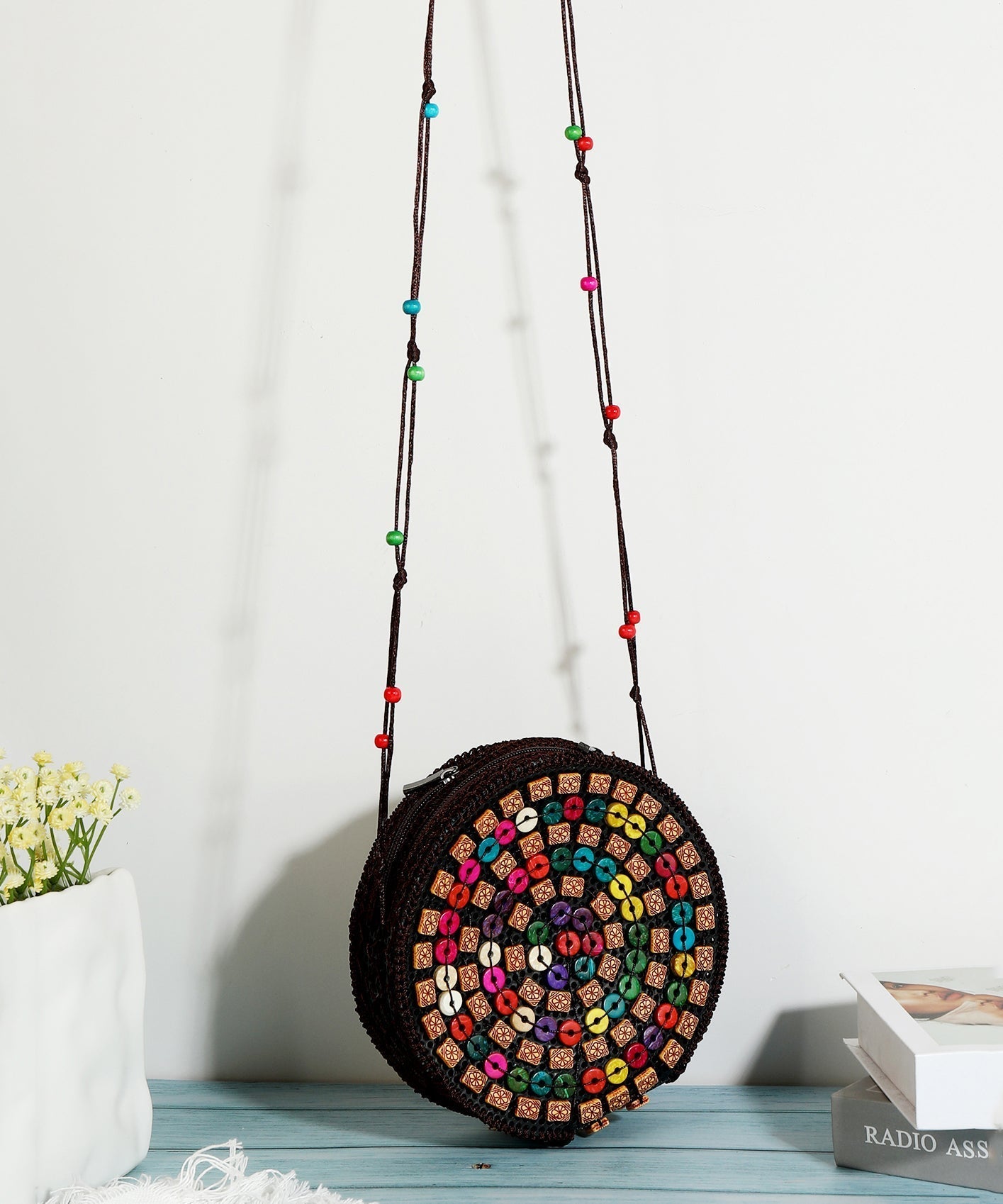 Dam Elegant Tre Messenger Veske med Glidelås Lukking