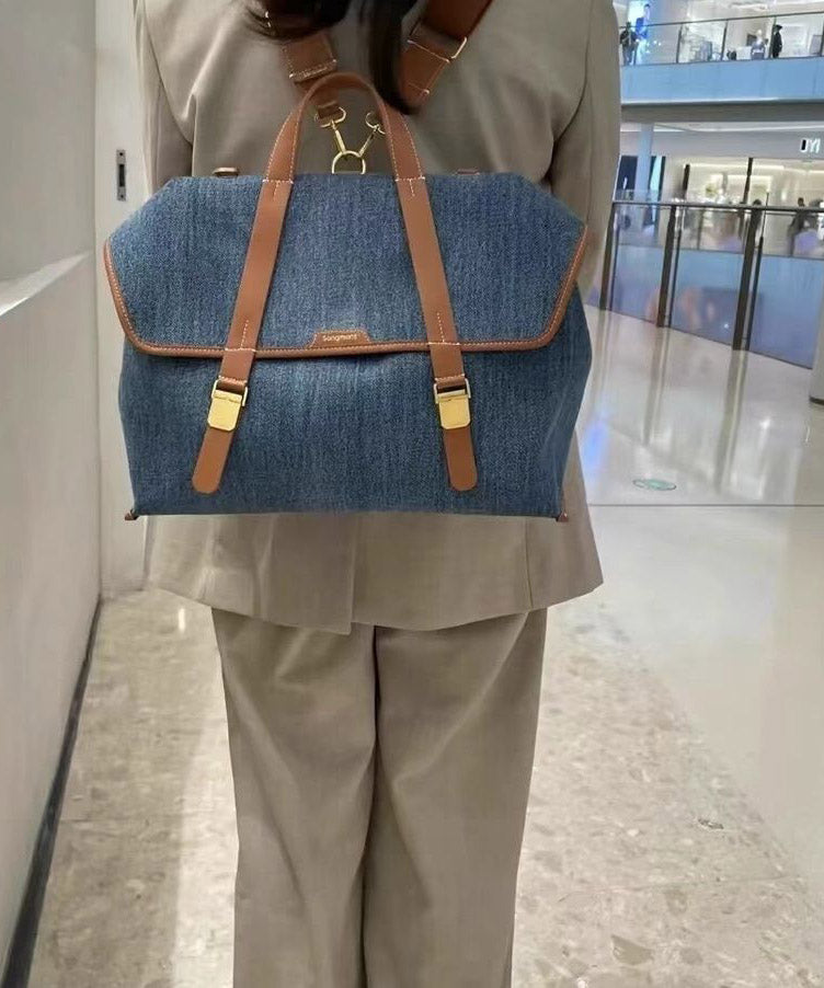 Unisex Praktisk Denim Ryggsäck med Stor Kapacitet