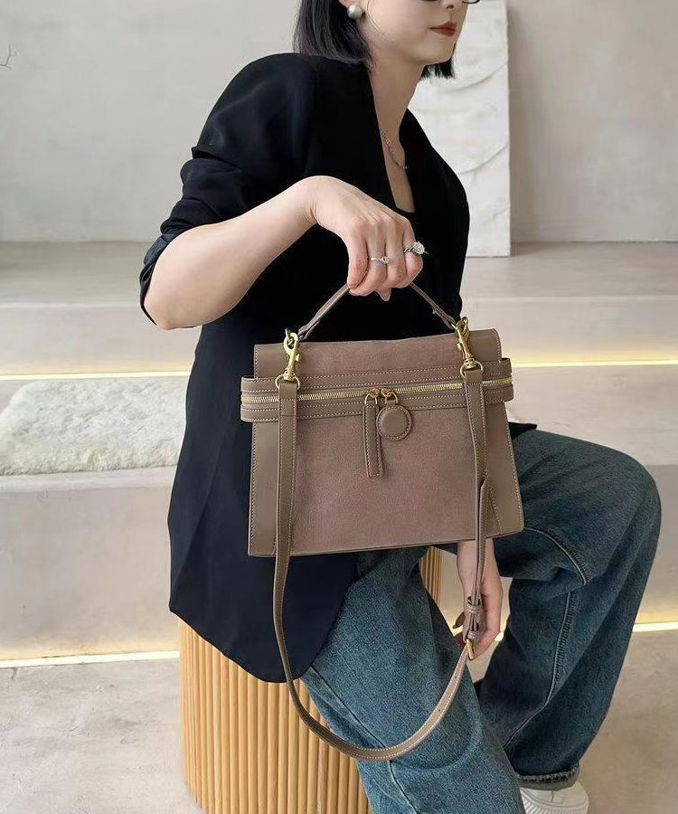 Dam Elegant Faux Läder Handväska med Dragkedja och Inre Fickor