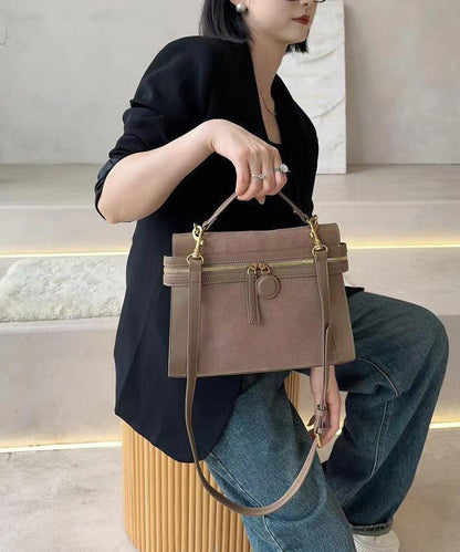 Dam Elegant Faux Läder Handväska med Dragkedja och Inre Fickor