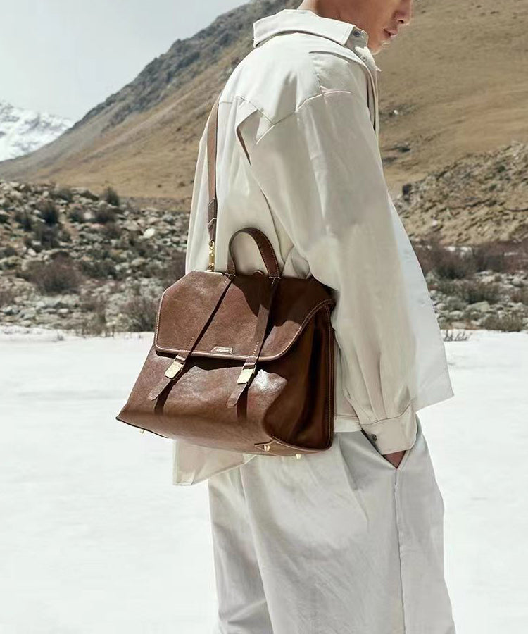 Damska Elegant Kalvläder Budväska med Justerbar Rem