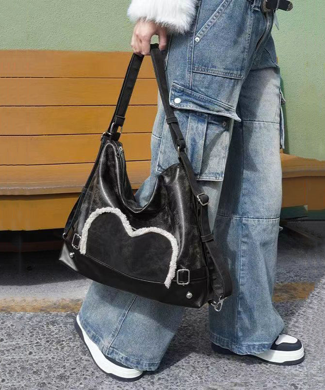 Damen Mångsidig Faux Läder Messengerväska med Dragkedja