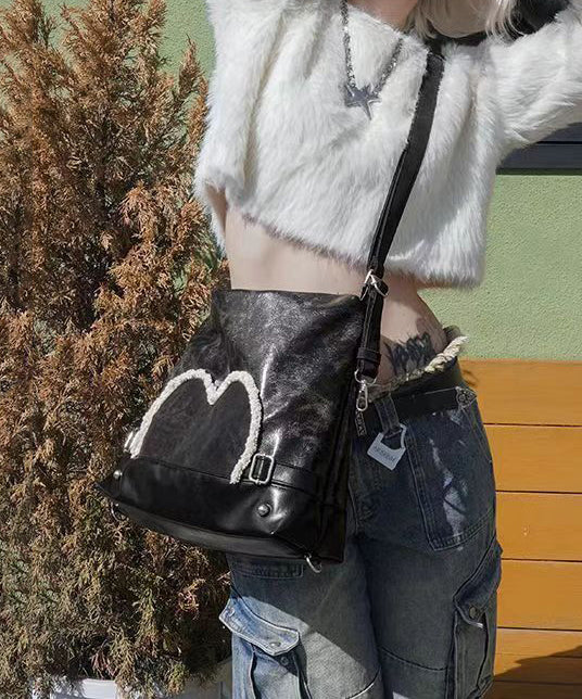 Damen Mångsidig Faux Läder Messengerväska med Dragkedja