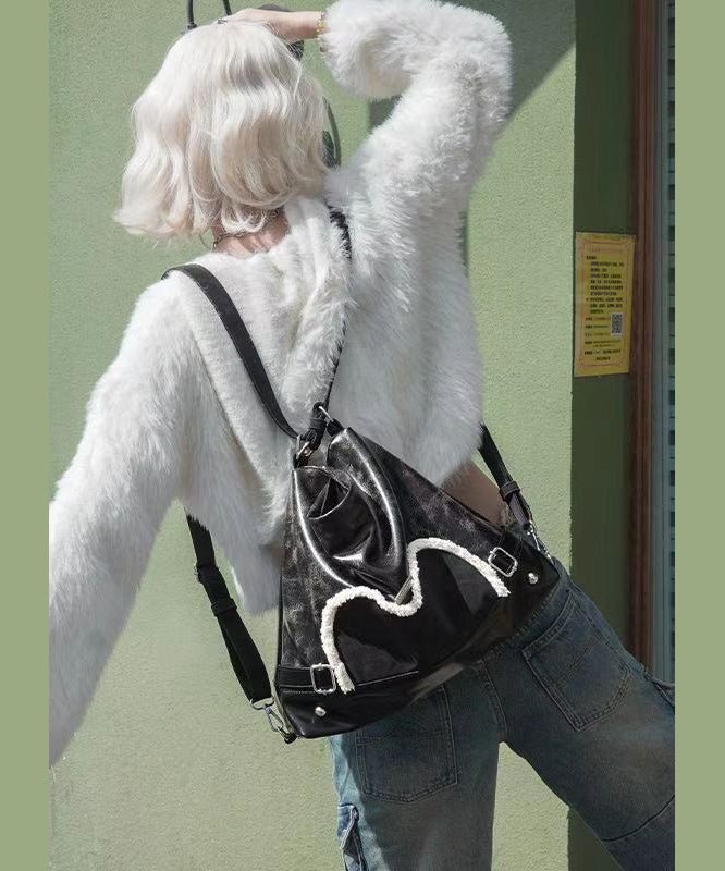 Damen Mångsidig Faux Läder Messengerväska med Dragkedja