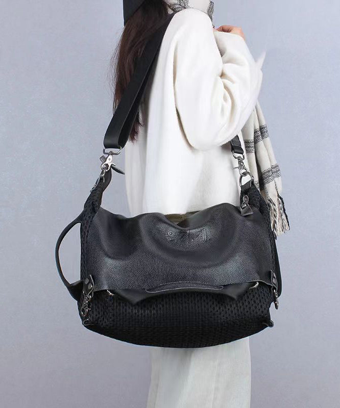 Herrar Elegant Kalvläder Messenger Väska med Stor Kapacitet