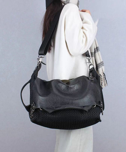 Herrar Elegant Kalvläder Messenger Väska med Stor Kapacitet