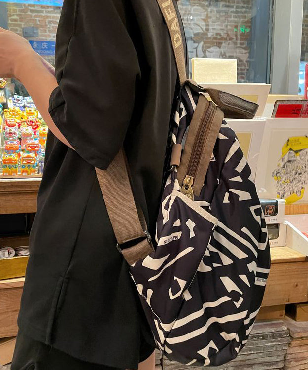 Unisex Hållbar Nylon Ryggsäck med Flera Fickor