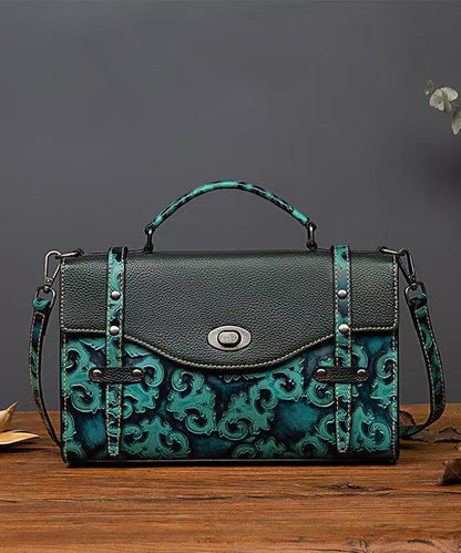 Dam Vintage Präglad Kalvläder Messenger Väska med Justerbar Rem