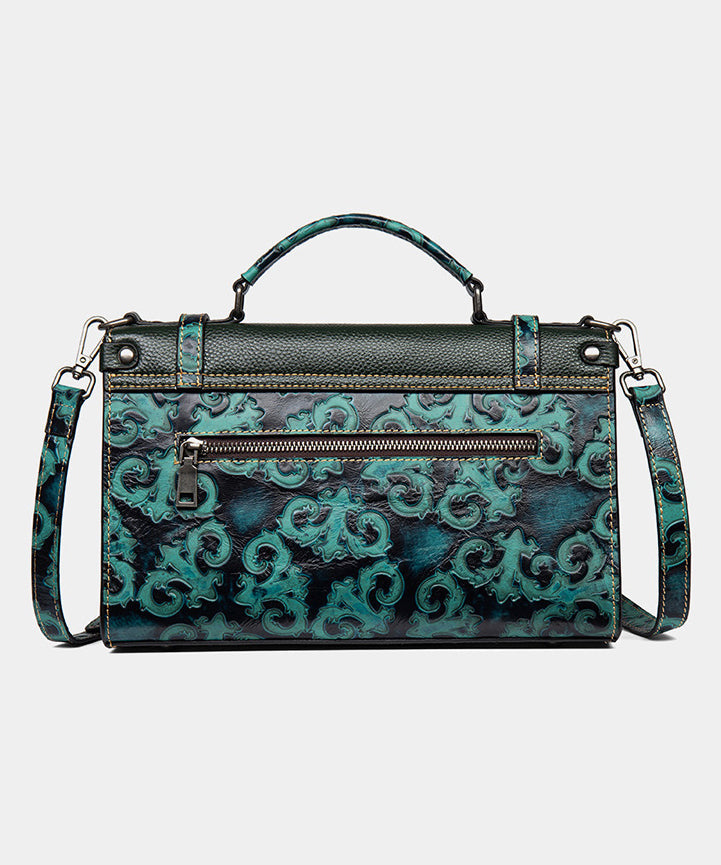 Dam Vintage Präglad Kalvläder Messenger Väska med Justerbar Rem