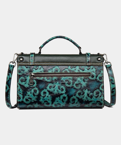 Dam Vintage Präglad Kalvläder Messenger Väska med Justerbar Rem