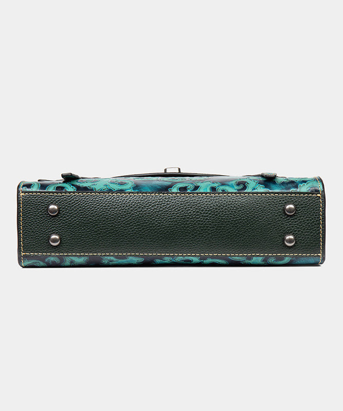 Dam Vintage Präglad Kalvläder Messenger Väska med Justerbar Rem