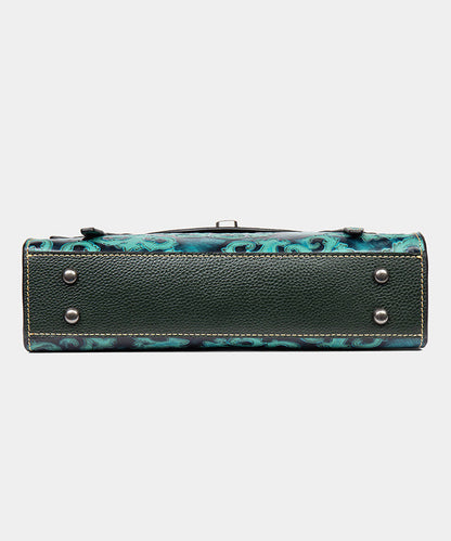 Dam Vintage Präglad Kalvläder Messenger Väska med Justerbar Rem