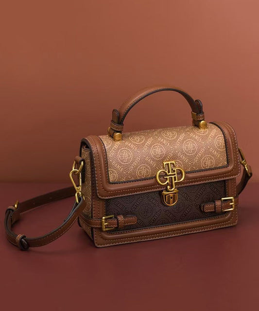 Damen Chic Kalvläder Messenger Väska med Flera Fickor