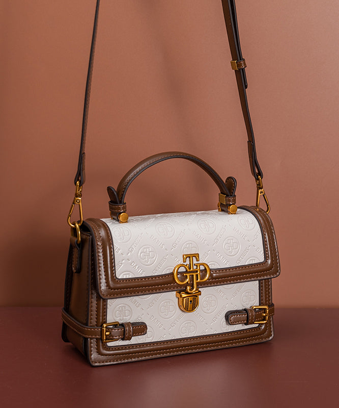 Damen Chic Kalvläder Messenger Väska med Flera Fickor